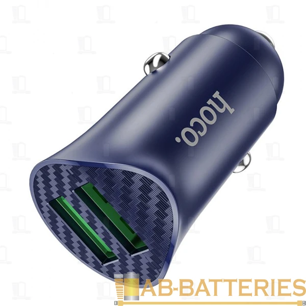 Автомобильное З/У HOCO Z39 2USB 2.4A QC3.0 синий (1/14/140)