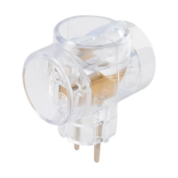 Разветвитель Toker 3Т 3р.Б/З 6A в индивидуальной упаковке с подвесом розовый (1/50)