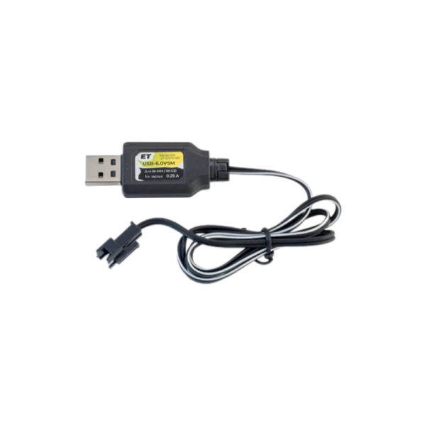 Зарядное устройство ET USB-6.0VSM черный, 250мА, для Ni-Mh сборок 6В