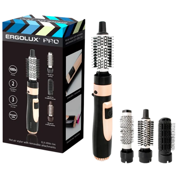 Фен Ergolux ELX-HD04-C64 1000W с расческой золотой черный