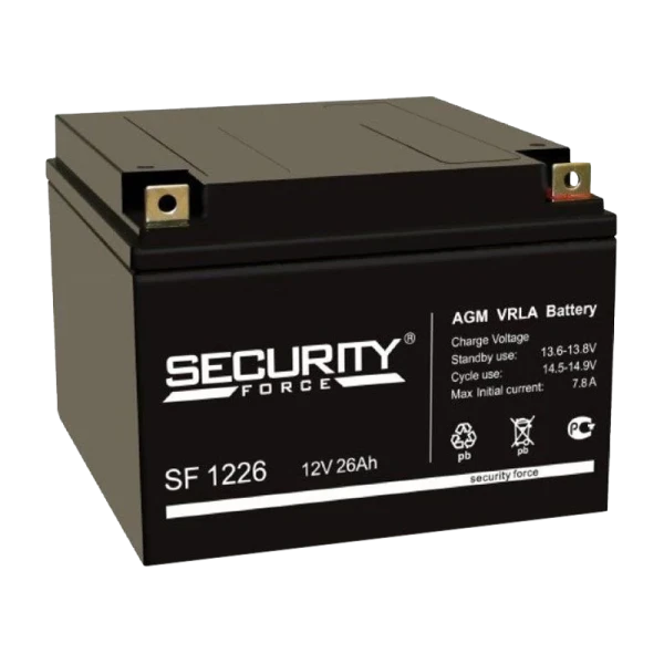 Аккумулятор свинцово-кислотный Security Force SF 1226 12V 26Ah (1/2)