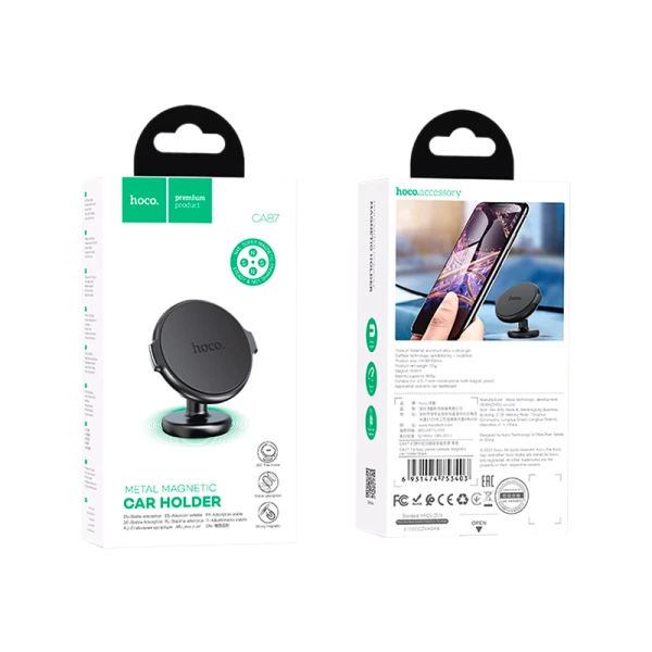 Держатель автомобильный HOCO CA87 на торпеду магнит черный (1/108)