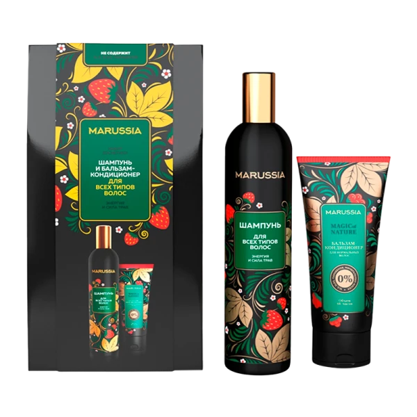 MARUSSIA Набор кор. д/всех типов волос "Энергия и сила трав" шампунь 400 мл. + бальзам 200 мл.OS 1/5