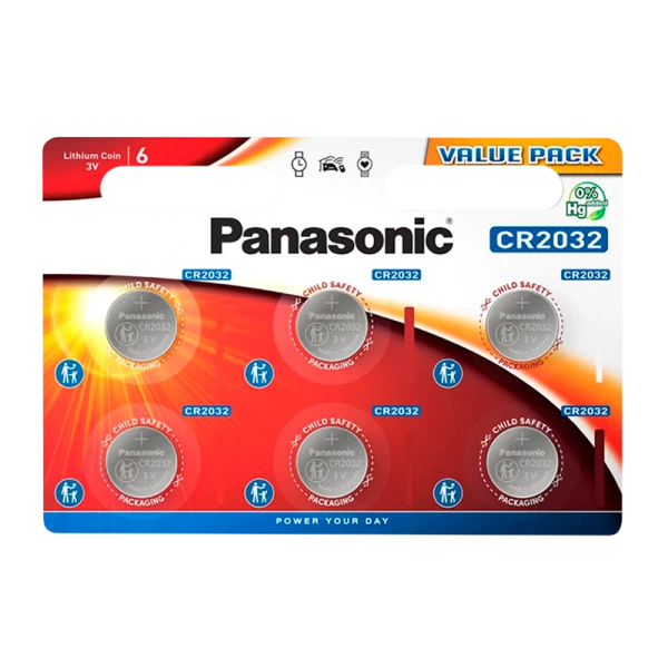 Батарейка Panasonic Power Cells CR2032 BL6 Lithium 3V (6/120/480)