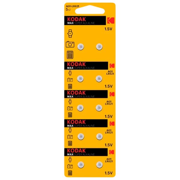 Батарейка Kodak G1/LR621/LR60/364A/164 BL10 Alkaline 1.5V (10/100/1000)