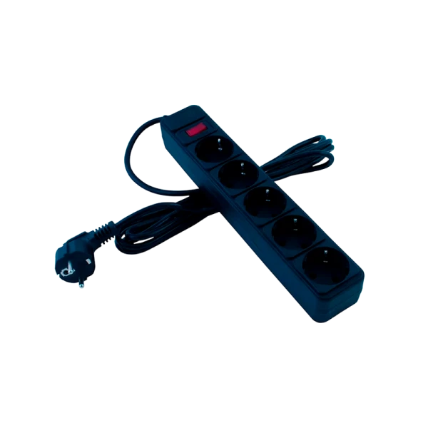 Сетевой фильтр Старт SP 5р.С/З 10A с выкл. 3.0м ПВС 3x0.75мм² черный (1/20)