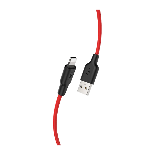 Кабель HOCO X21 Plus USB (m)-Lightning (m) 2.0м 2.4A силикон черный красный (1/28/168)