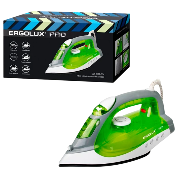 Утюг Ergolux ELX-SI02-C34 2000W зеленый