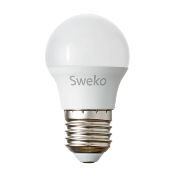 Лампа светодиодная Sweko G45 E27 5W 3000К 230V шар (1/5/100)