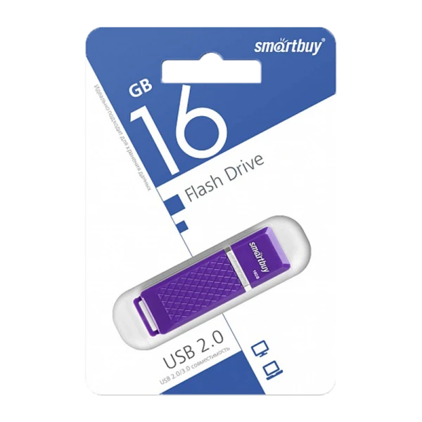 Флеш-накопитель Smartbuy Quartz 16GB USB2.0 пластик фиолетовый