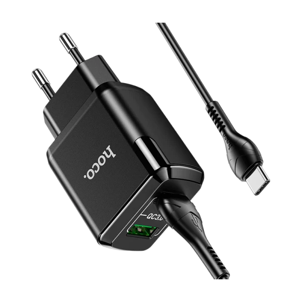 Сетевое З/У HOCO N6 2USB 3.0A QC3.0 черный (1/12/120)