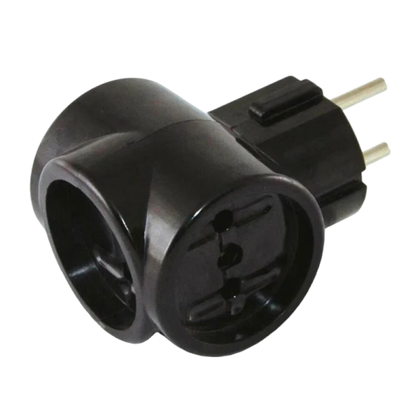 Разветвитель Volsten Si 1/3-Bl РВ-041 3р.Б/З 16A черный (1/150)