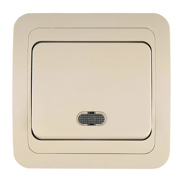 Выключатель Makel Light Mimoza 1-клав.10A пластик кремовый 25021 (1/12)