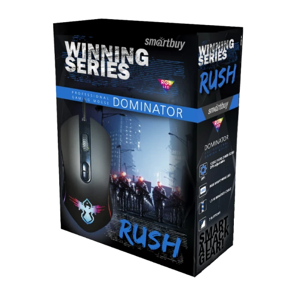 Мышь проводная Smartbuy 720G RUSH Dominator игровая USB черный (1/40)