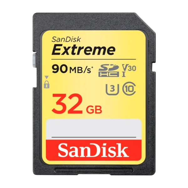 Карта памяти SD SanDisk EXTREME 32GB Class10 UHS-I (U3) 90 МБ/сек V30