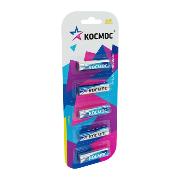 *Батарейка Космос LR6 AA BL5 Alkaline 1.5V отрывные (5/60/480) 