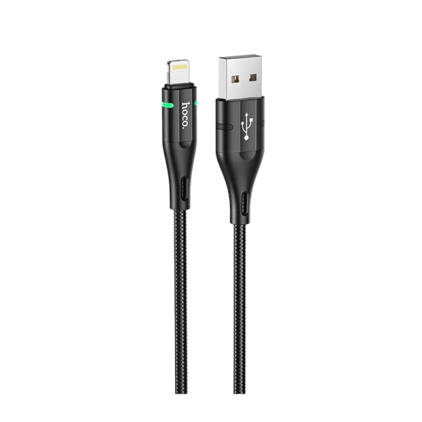 Кабель HOCO U93 USB (m)-Lightning (m) 1.2м 2.4A нейлон черный (1/22/220)