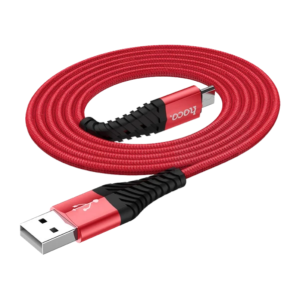 Кабель HOCO X38 USB (m)-microUSB (m) 1.0м 2.4A нейлон красный (1/30/300)