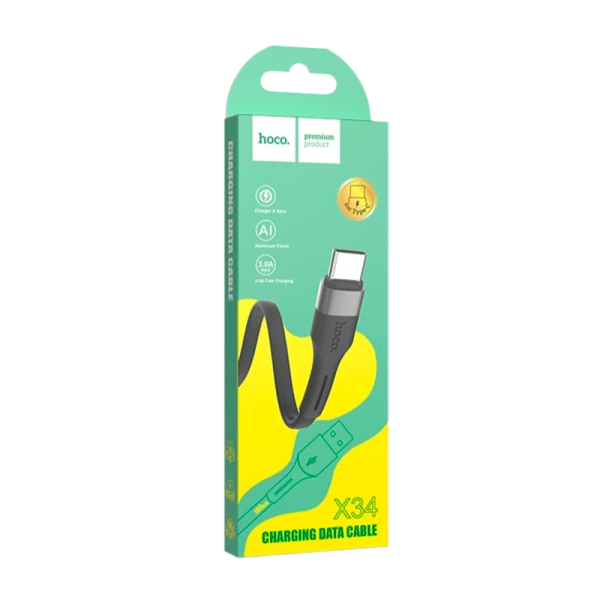 Кабель HOCO X34 USB (m)-Type-C (m) 1.0м 2.4A силикон черный (1/31/310)