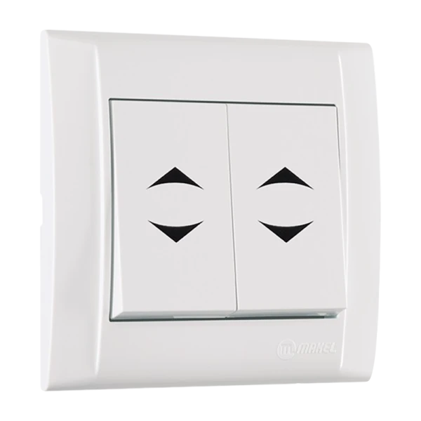 Выключатель Makel Defne 2-клав.10A пластик проходной белый 42001026 (1/12)