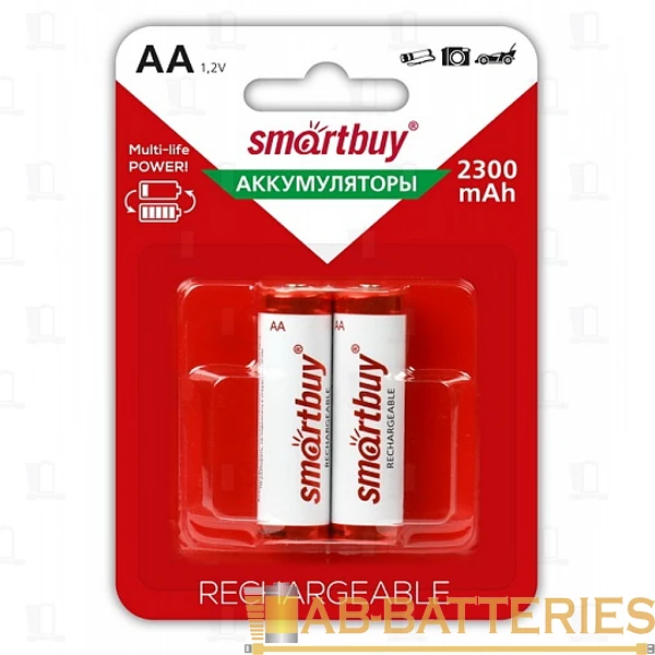 Аккумулятор бытовой Smartbuy HR6 AA BL2 NI-MH 2300mAh (2/24/240)