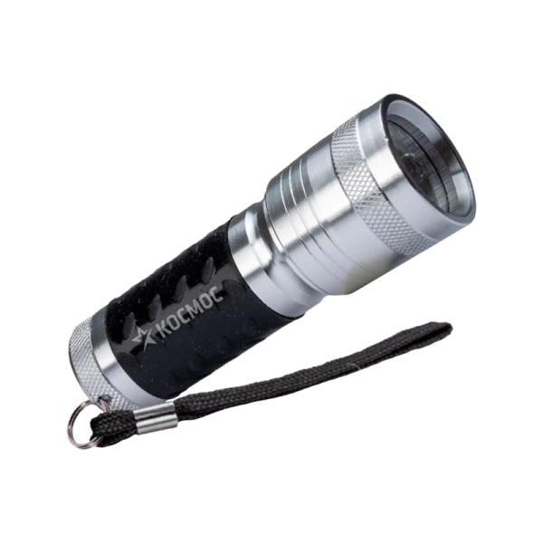 *Фонарь универсальный Космос 109B 1W LED от батареек IP54 1 режим черный серый (1/36/144) 
