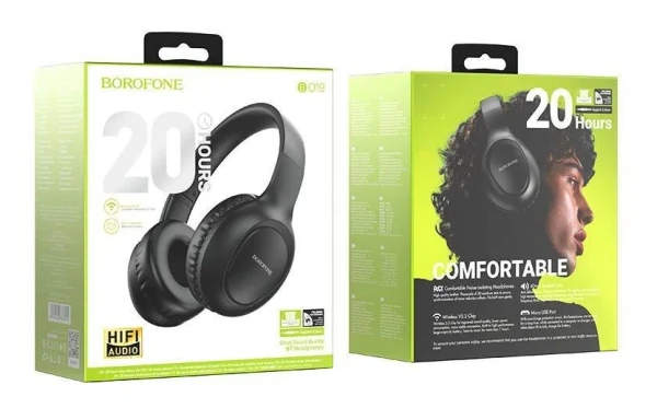 Наушники полноразмерные Borofone BO19 bluetooth 5.3 черный (1/30)