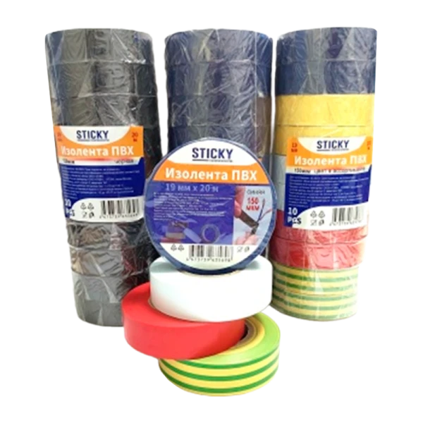 Изолента STICKY ПВХ 19мм*20м синий (1/10/36/200)