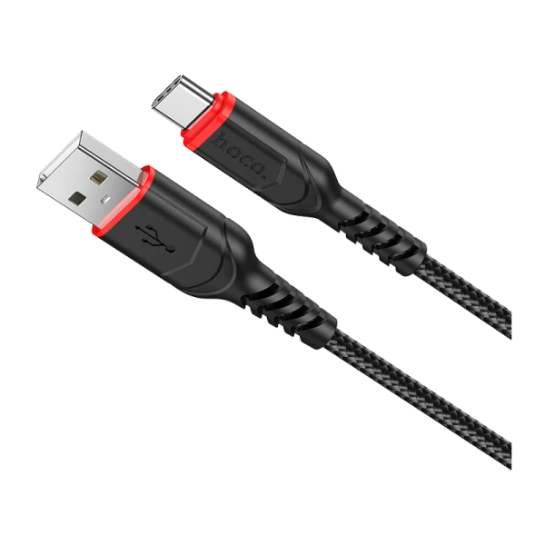 Кабель HOCO X59 USB (m)-Type-C (m) 1.0м 3.0A нейлон черный (1/33/330)