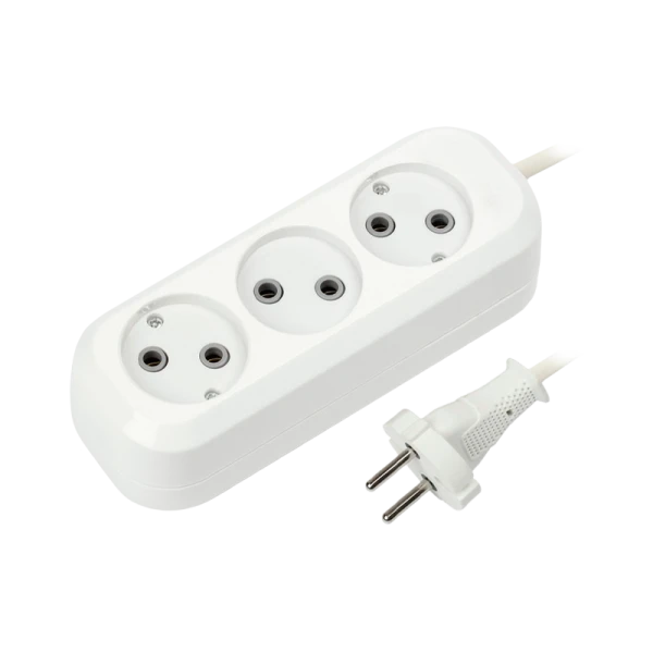 Удлинитель Smartbuy 3р.Б/З 10A 2.0м ПВС 2x1мм² белый (1/50)