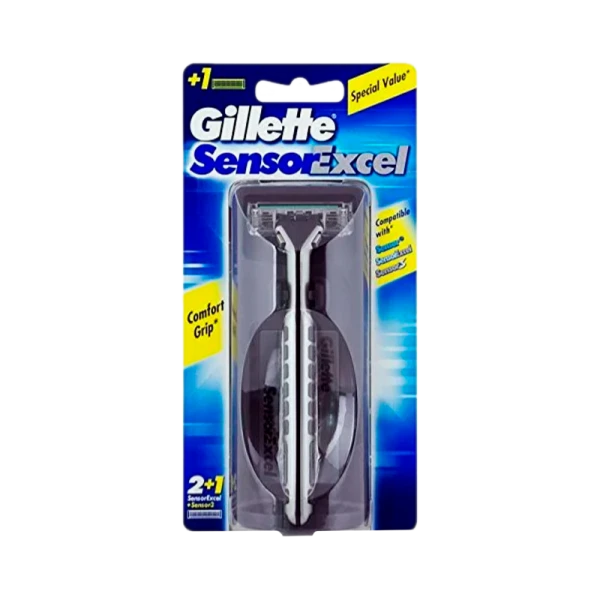 Бритва Gillette Sensor Excel (Vector 3) (RUS) 3 лезвия 1 кассета пластиковая ручка (1/6)