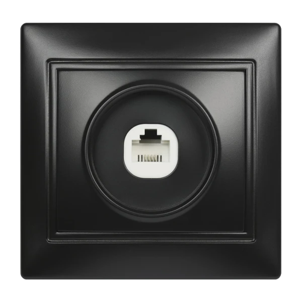 Розетка Smartbuy телефонная 1-местная черная "Венера"