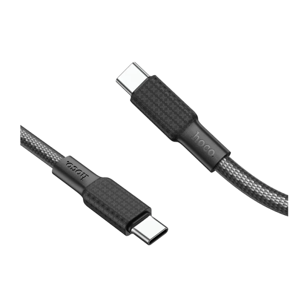 Кабель HOCO X69 Type-C (m)-Type-C (m) 1.0м 3.0A 60W нейлон белый черный (1/33/330)