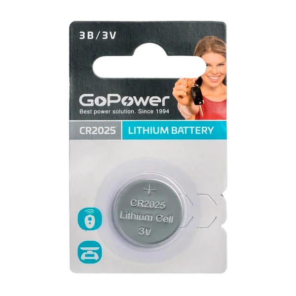 Батарейка GoPower CR2025 BL1 Lithium 3V (1/50/2000)