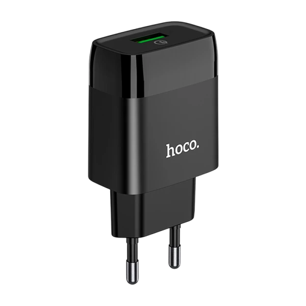 Сетевое З/У HOCO C72Q 1USB 2.4A 18W QC3.0 черный (1/36/216)