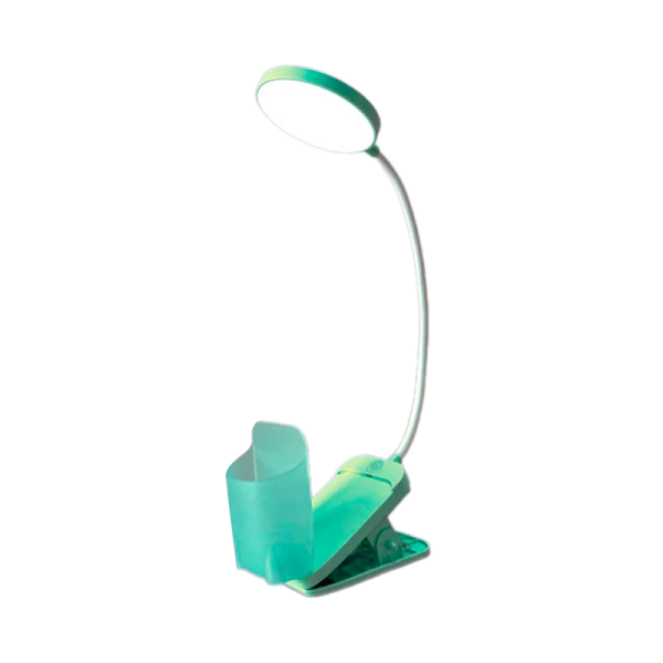 Светильник настольный Ultraflash UF-751 7W 230V прищепка 3 ур.ярк. зеленый (1/50)