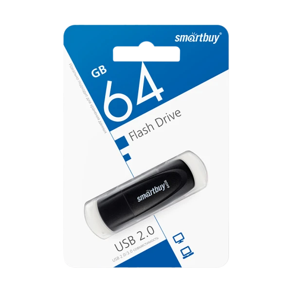 Флеш-накопитель Smartbuy Scout 64GB USB2.0 пластик черный