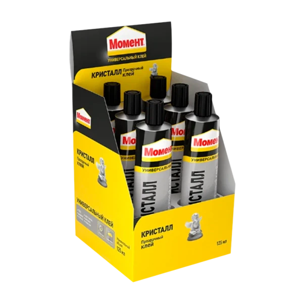 Клей Момент КРИСТАЛЛ 125мл универсальный BOX6 шоу-бокс (6/48)