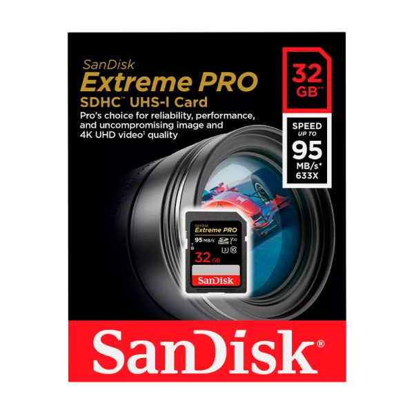 Карта памяти SD SanDisk Extreme Pro 32GB Class10 UHS-I (U3) 95 МБ/сек V30