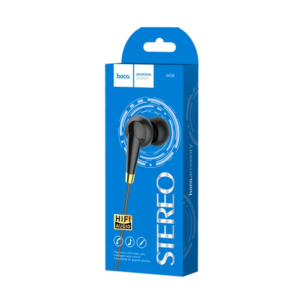 Наушники внутриканальные HOCO M58 с микр. черный (1/21/210)