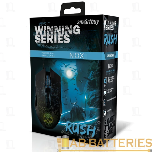 Мышь проводная Smartbuy 734G RUSH Nox игровая USB черный (1/24)
