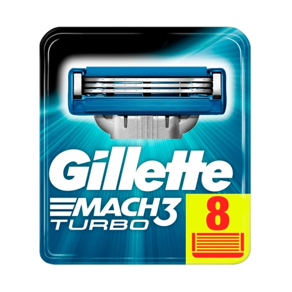 Сменные кассеты Gillette MACH3 TURBO 3 лезвия 8+2шт. (цена за 1 шт) (10/100)