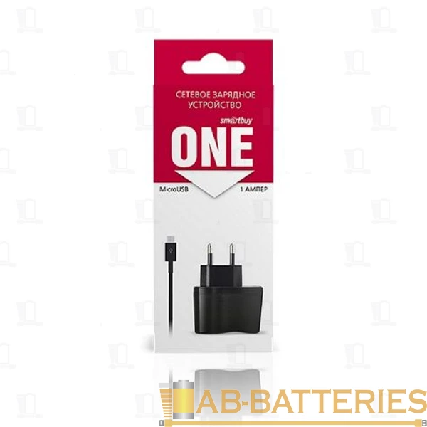 Сетевое З/У Smartbuy EZ-CHARGE microUSB (m) 1.0A черный (1/36)