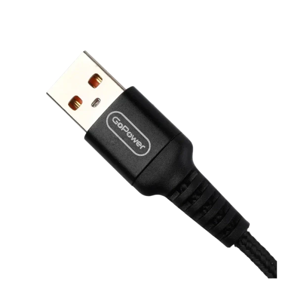 Кабель GoPower GP02M USB (m)-microUSB (m) 1.0м 2.4A нейлон черный (1/200/800)