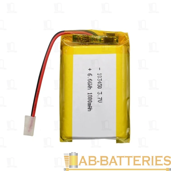 Аккумулятор ET ICP103450B-T 2-ножки, горизонтальный монтаж, литиевый аккум, 3.7В, 1700мАч (1/300)