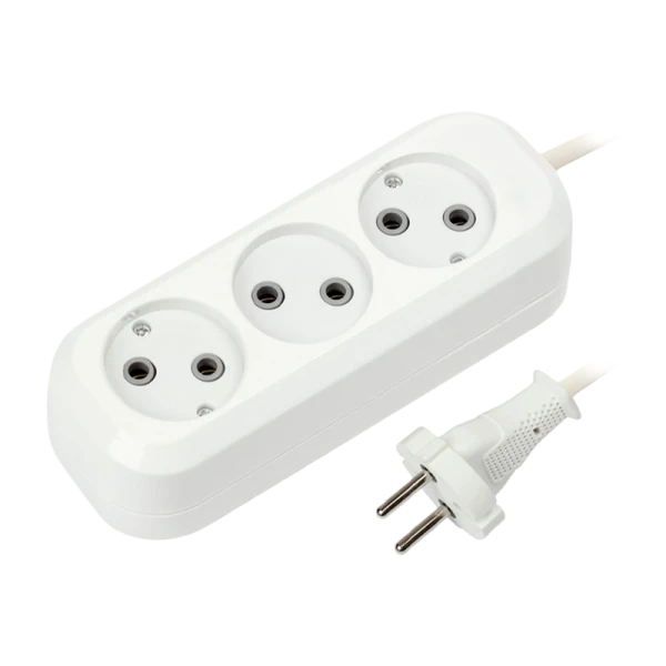 Удлинитель Smartbuy 3р.Б/З 10A 3.0м ПВС 2x1мм² белый (1/50)