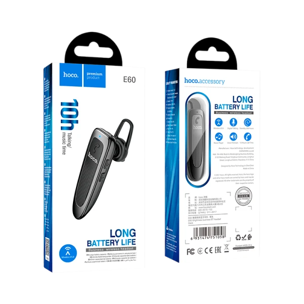 Беспроводная гарнитура HOCO E60 черный (1/19/190)