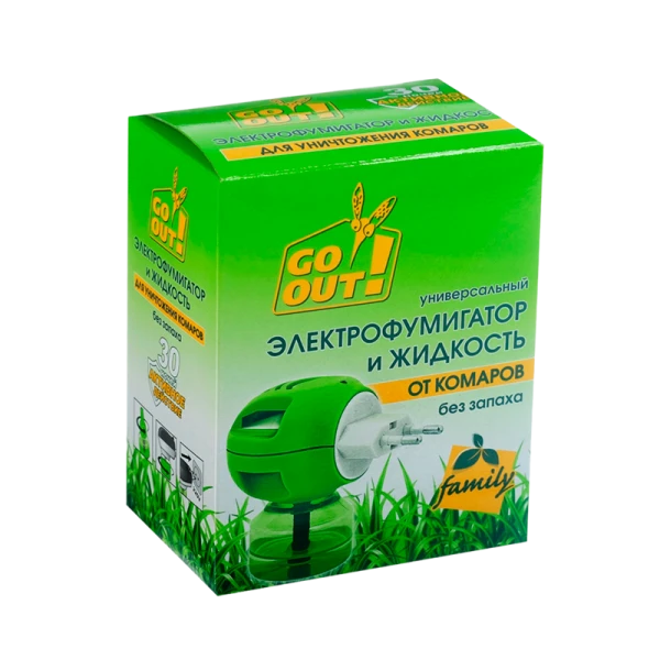 Набор Go Out 30 ночей от комаров без запаха жидкость+электрофумигатор (1/12)