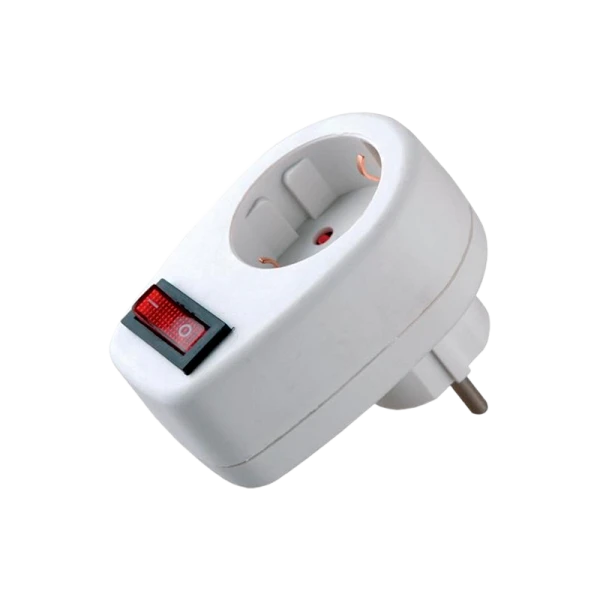 Розетка Volsten SA 1/1-ZDV 1гн. 16A С/З с выкл. белый (1/100)