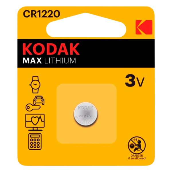 Батарейка Kodak MAX CR1220 BL1 Lithium 3V (1/60/240/61440)